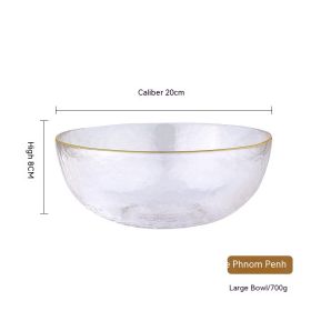 Phnom Penh Fruit Plate Creative Set Glass Plate Household (Option: Large Bowl Narrow Edge)