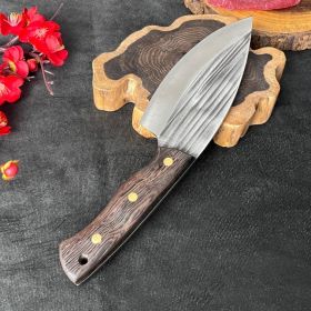 Stainless Steel Pure Hand Forged Kitchen Knife (Color: Light Grey)