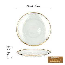 Phnom Penh Fruit Plate Creative Set Glass Plate Household (Option: Large Size Plate Wide Edge)